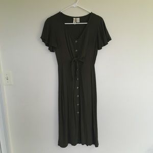 TJ Max Dark Army Colored Button Down “Flowy” Dress